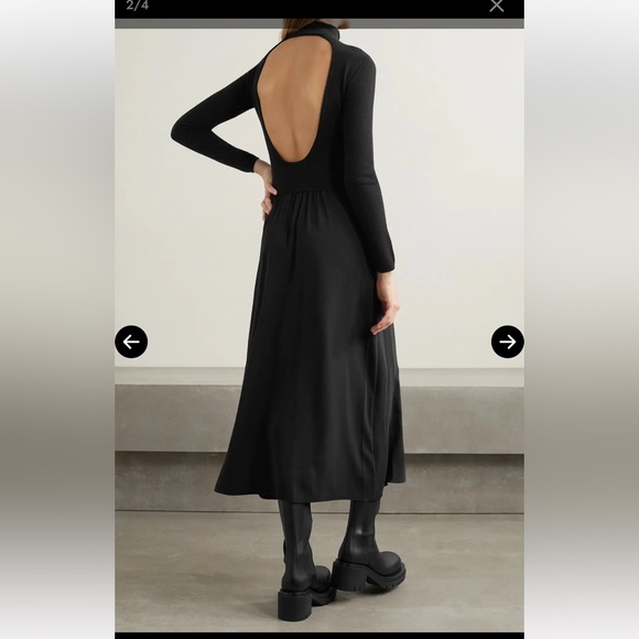 Vince Paneled Wool And Cashmere-Blend Midi Dress Size 10 - Picture 2 of 11